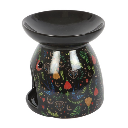 Midnight Bloom Oil Burner - Black