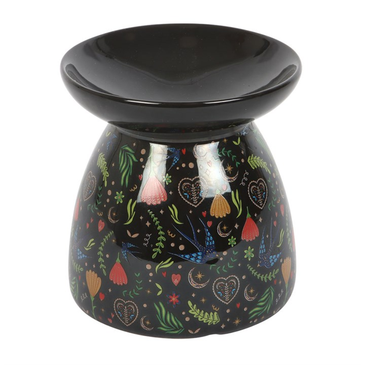 Midnight Bloom Oil Burner - Black
