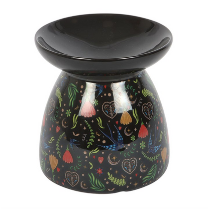 Midnight Bloom Oil Burner - Black