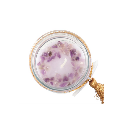 Blackberry Tube Candle with Amethyst Crystals