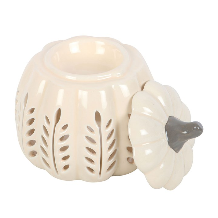 Cream Leaf Cut Out Pumpkin Oil Burner