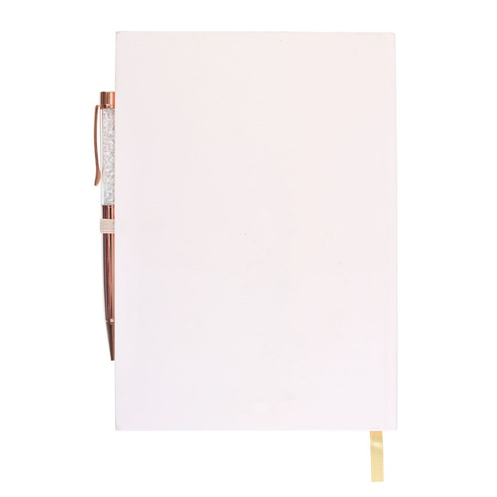 Luna Moth Daily Reflection Journal with Clear Quartz Crystal Pen (A5)