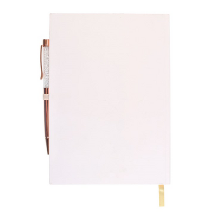 Luna Moth Daily Reflection Journal with Clear Quartz Crystal Pen (A5)