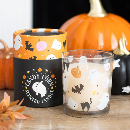 Sweet and Spooky Candy Corn Candle