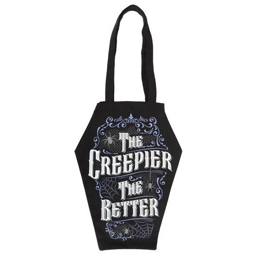 The Creepier the Better Coffin Shaped Tote Bag