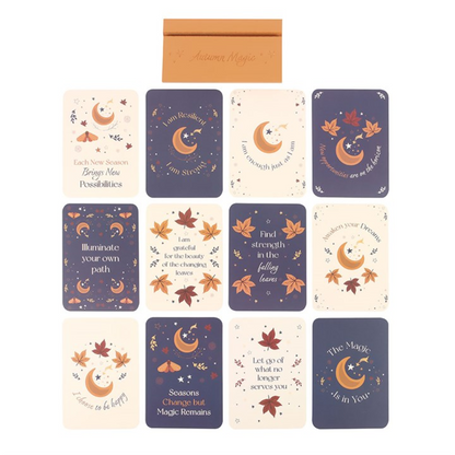 Autumn Magic Affirmation Cards (With Wooden Stand)