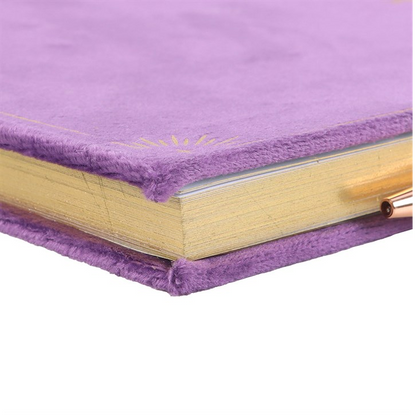 Book of Spells Notebook with Amethyst Crystal Pen (A5)