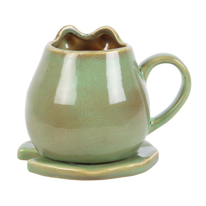 The Daring Toad Mug and Lily Pad Saucer
