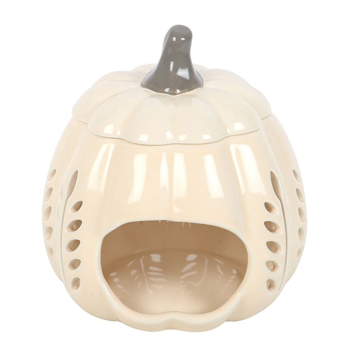 Cream Leaf Cut Out Pumpkin Oil Burner