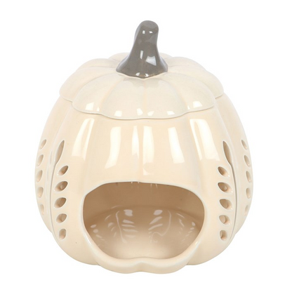Cream Leaf Cut Out Pumpkin Oil Burner