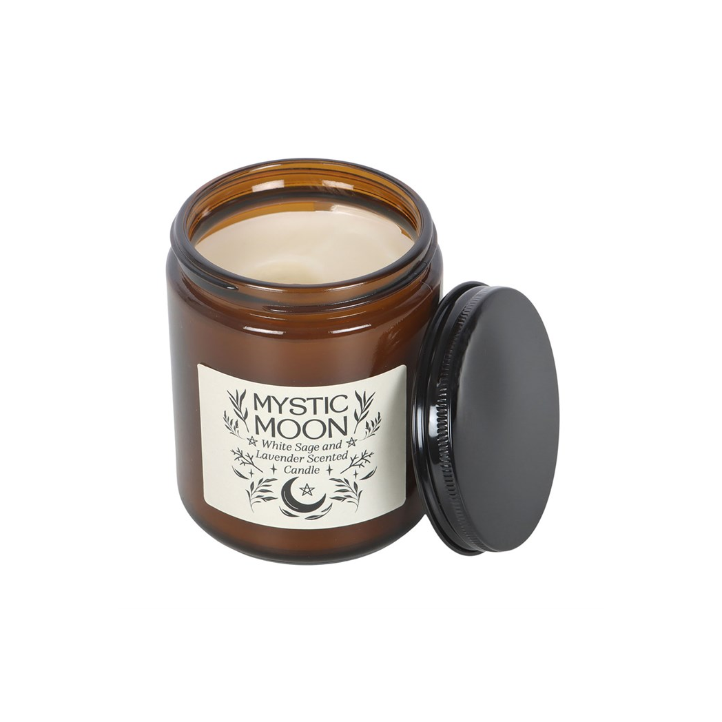 Mystic Moon Sage & Lavender Amber Glass Candle
