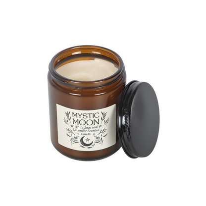 Mystic Moon Sage & Lavender Amber Glass Candle