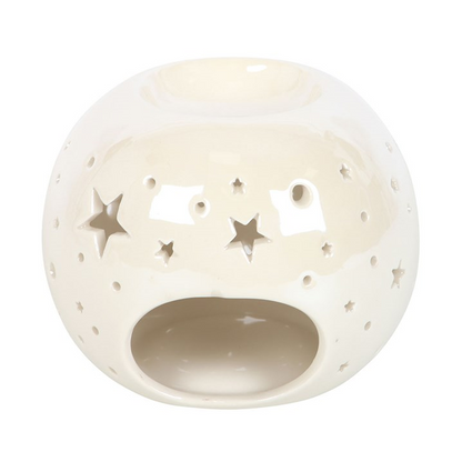 White Iridescent Star Oil Burner
