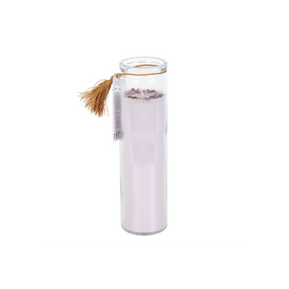 Blackberry Tube Candle with Amethyst Crystals
