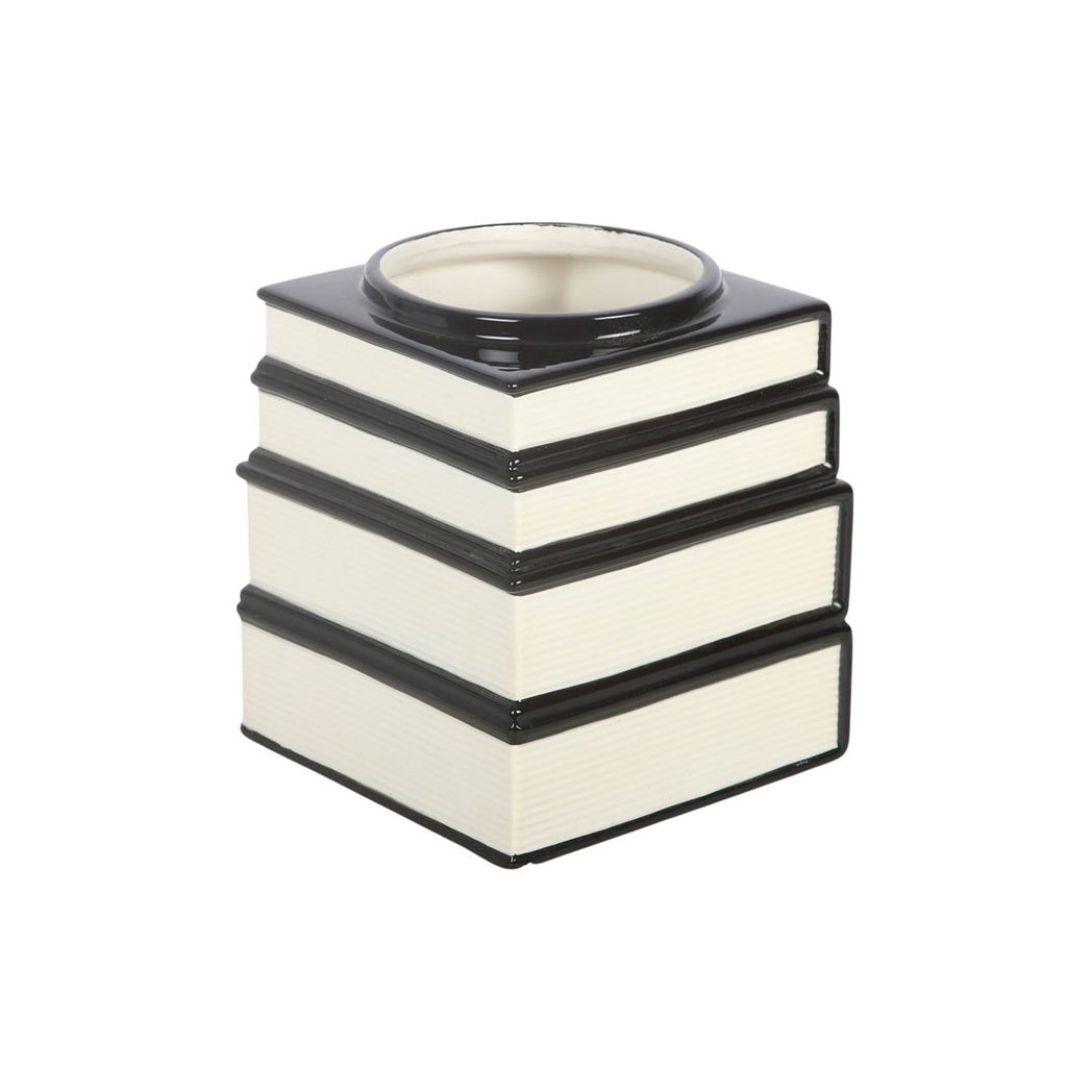 Black Cat Magick Stacked Books Flower Vase
