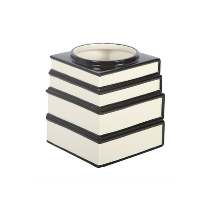 Black Cat Magick Stacked Books Flower Vase