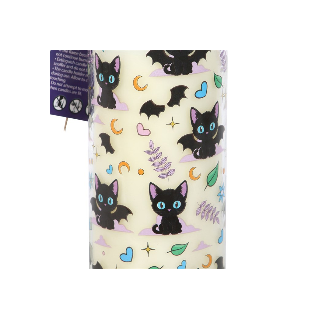 Cute and Creepy Cat Print Lavender Tube Candle