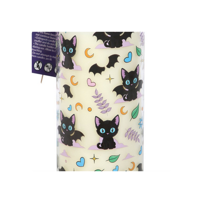 Cute and Creepy Cat Print Lavender Tube Candle