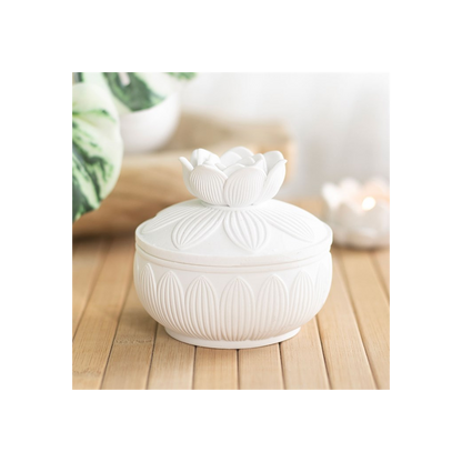 White Lotus Flower Trinket Box