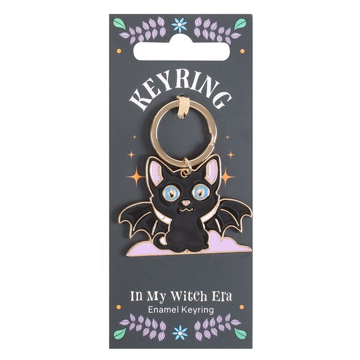 In My Witch Era Bat Cat Enamel Keyring
