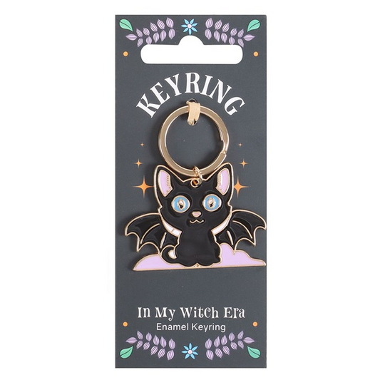 In My Witch Era Bat Cat Enamel Keyring