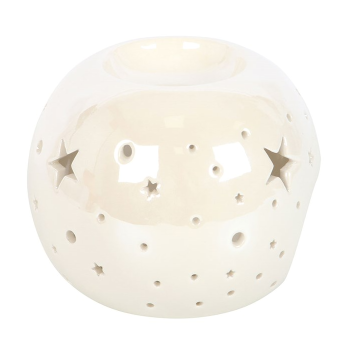 White Iridescent Star Oil Burner