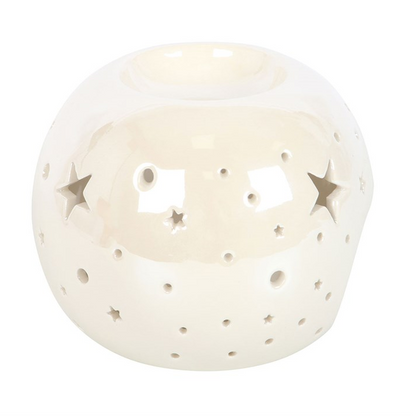 White Iridescent Star Oil Burner