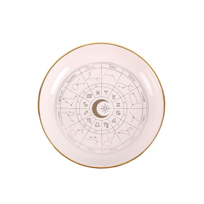 Astrology Wheel Trinket Dish - Off White