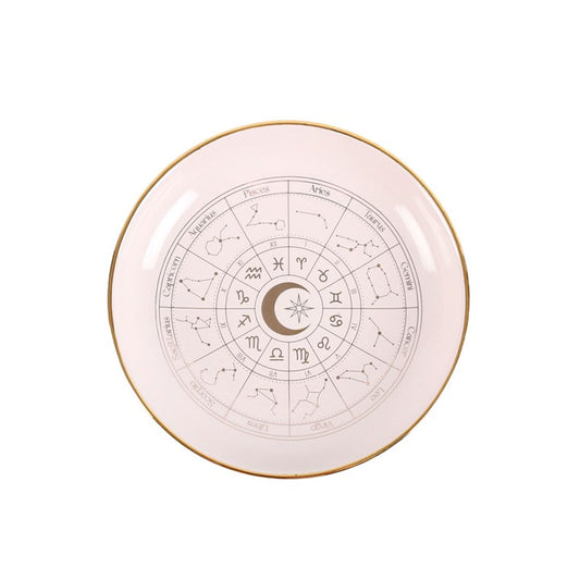 Astrology Wheel Trinket Dish - Off White