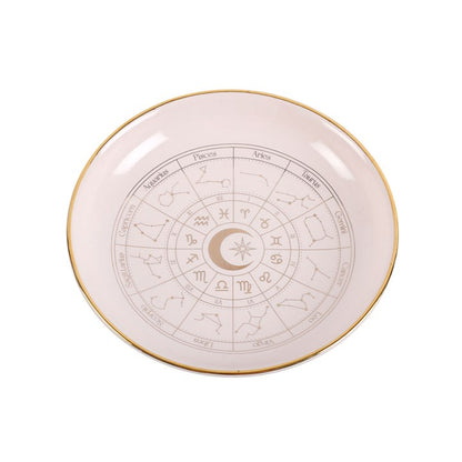 Astrology Wheel Trinket Dish - White