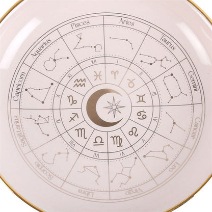 Astrology Wheel Trinket Dish - White