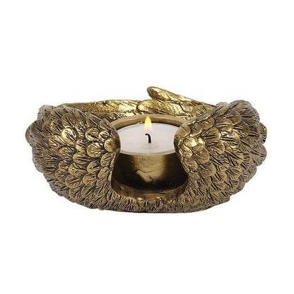 Gold Angel Wings Tealight Candle Holder