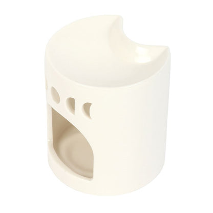 Crescent Moon Oil Burner - White