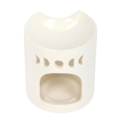 Crescent Moon Oil Burner - White