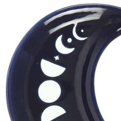 Crescent Moon Phase Trinket Dish - Blue