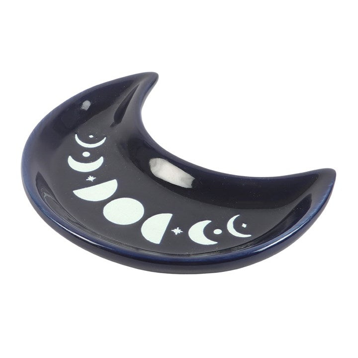 Crescent Moon Phase Trinket Dish - Blue
