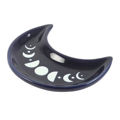 Crescent Moon Phase Trinket Dish - Blue