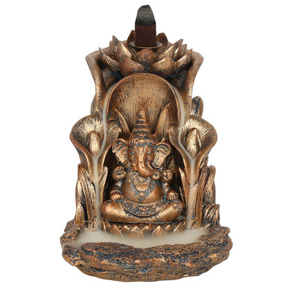 Bronze Ganesh Backflow Incense Cone Holder