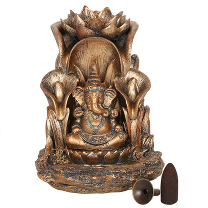Bronze Ganesh Backflow Incense Cone Holder