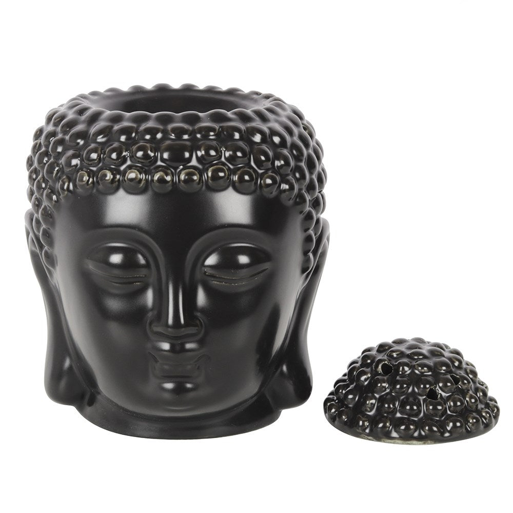 Buddha Head Oil Burner Black