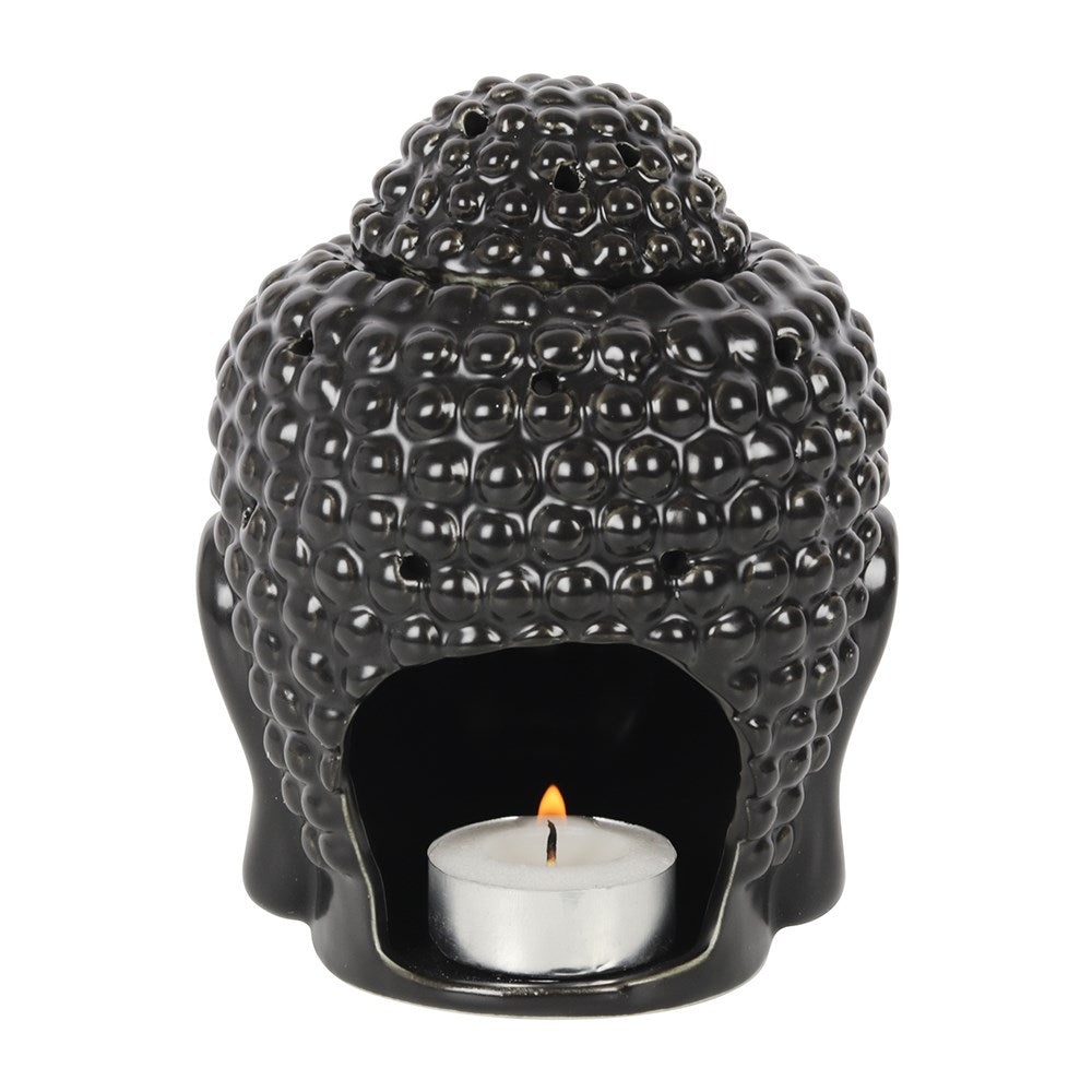 Buddha Head Oil Burner Black
