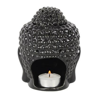 Buddha Head Oil Burner Black