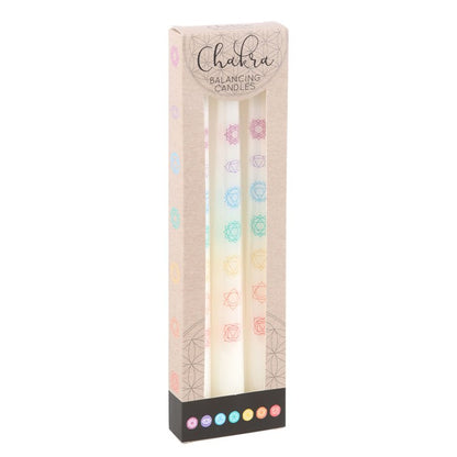 Chakra Balancing Taper Dinner Candles (Set of 3)