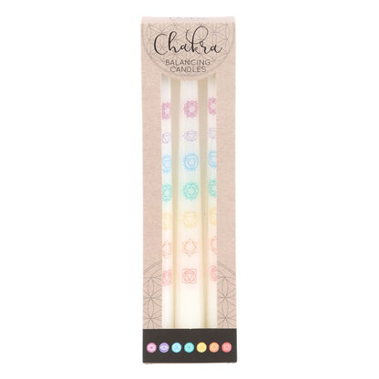 Chakra Balancing Taper Dinner Candles (Set of 3)
