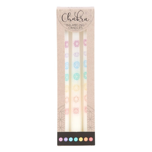 Chakra Balancing Taper Dinner Candles (Set of 3)