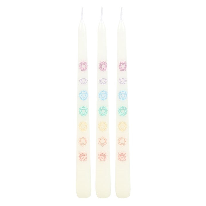 Chakra Balancing Taper Dinner Candles (Set of 3)