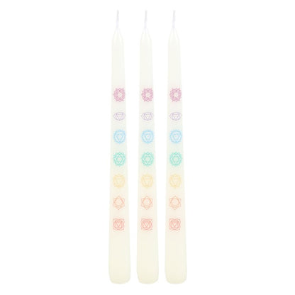 Chakra Balancing Taper Dinner Candles (Set of 3)
