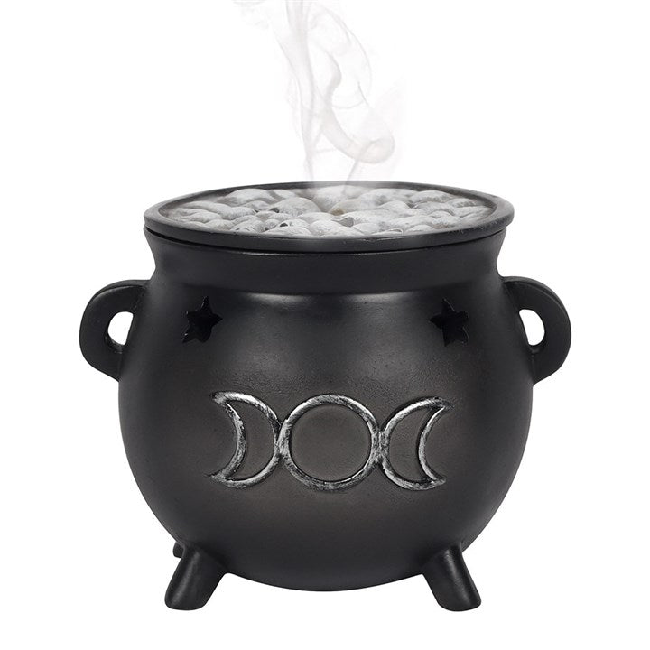 Triple Moon Cauldron Incense Holder