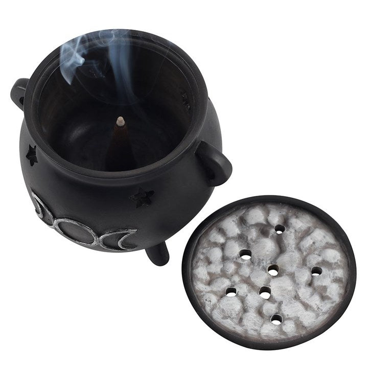 Triple Moon Cauldron Incense Holder