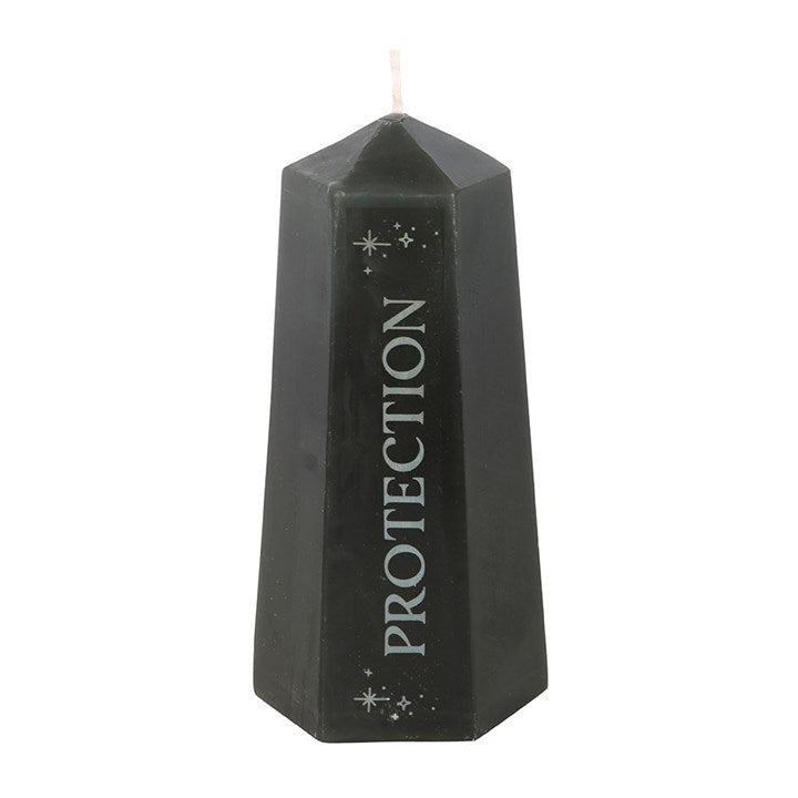 Protection Black Obsidian Crystal Candle